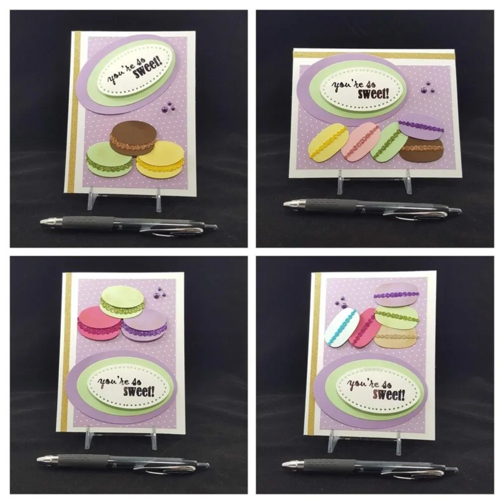 Macaroon Note Card, 'You're so Sweet', Assorted‎ Color Macaroons w Envelopes
